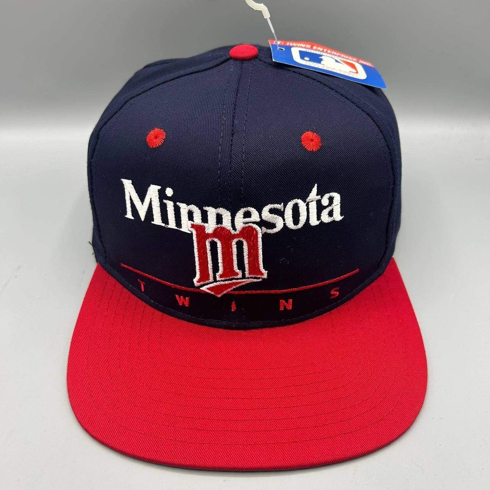 Vintage Minnesota Twins Hat Men Navy Red Twins Enterprise Snap Back Cap New